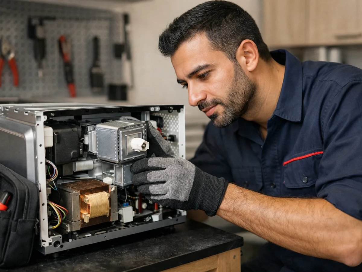 فني يصلح ميكروويف أريستون بأمان